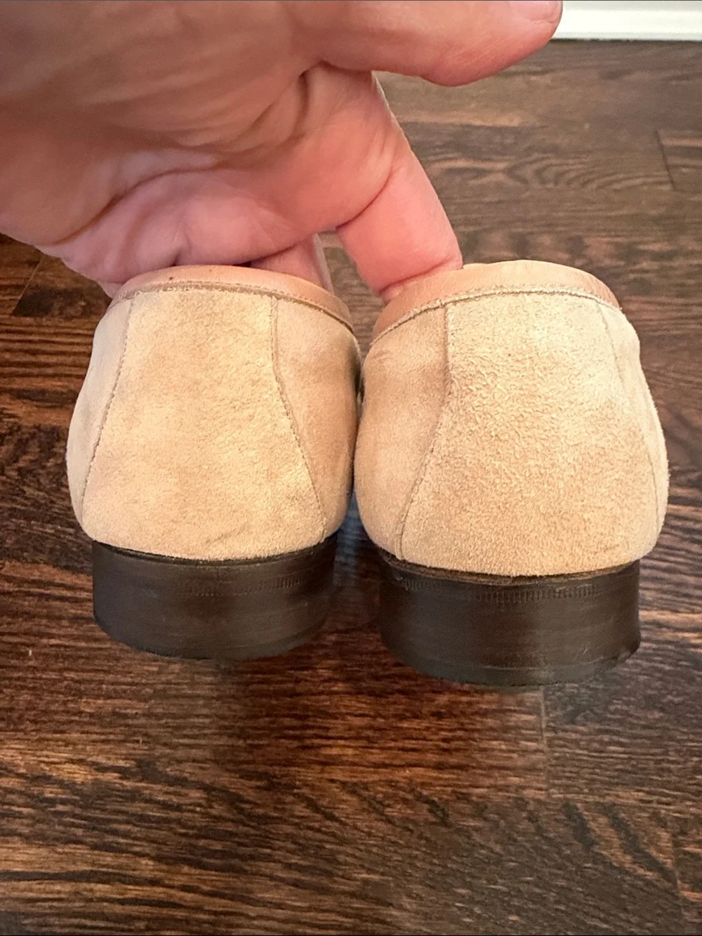 Gucci Neutral Suede Bit Loafers in Light Tan
